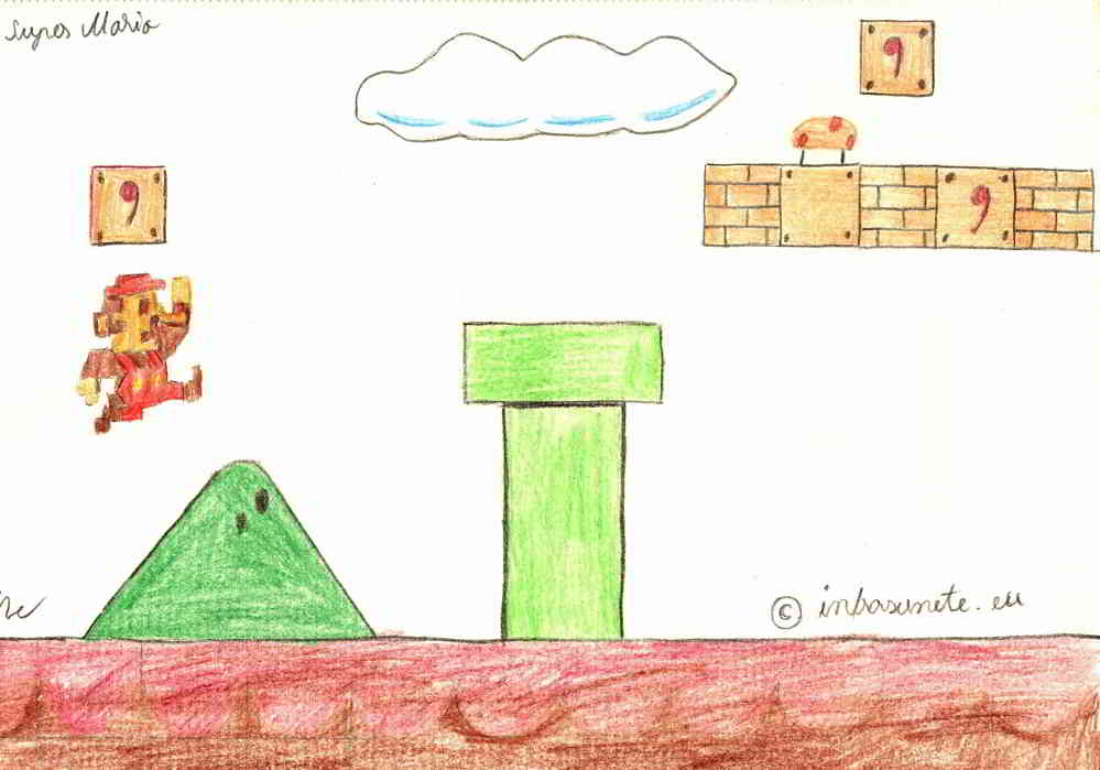 artwork in creion Super Mario