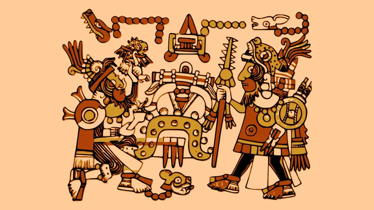 ilustratie murala azteca