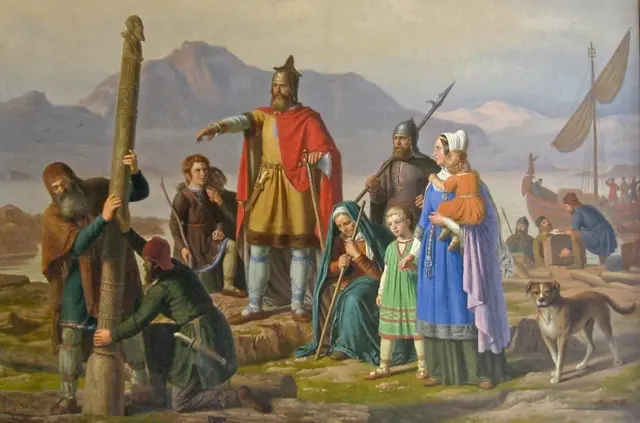 ilustratie Ingolfr Arnarson colonizare islanda