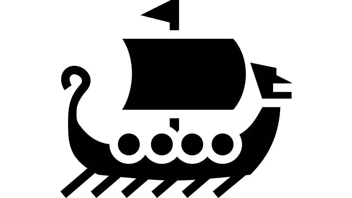 ilustratie alb negru corabie vikinga